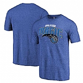 Orlando Magic Heather Royal Distressed Team Logo Fanatics Branded Tri-Blend T-Shirt